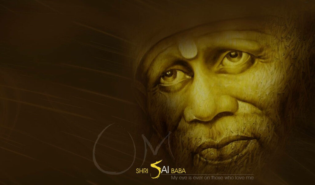 Sai Baba's Gaze: A Heartfelt 4K Tribute Art Wallpaper