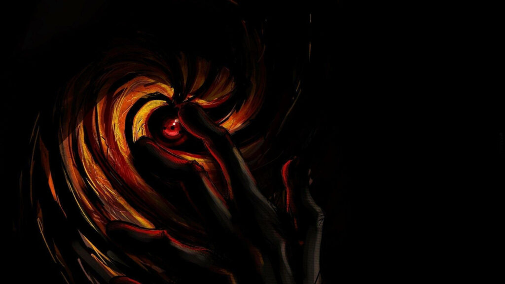 Unleashing the Depths: Obito Uchiha's Sharingan Transcends Into A Whirlpool of Intensity - Captivating Wallpaper
