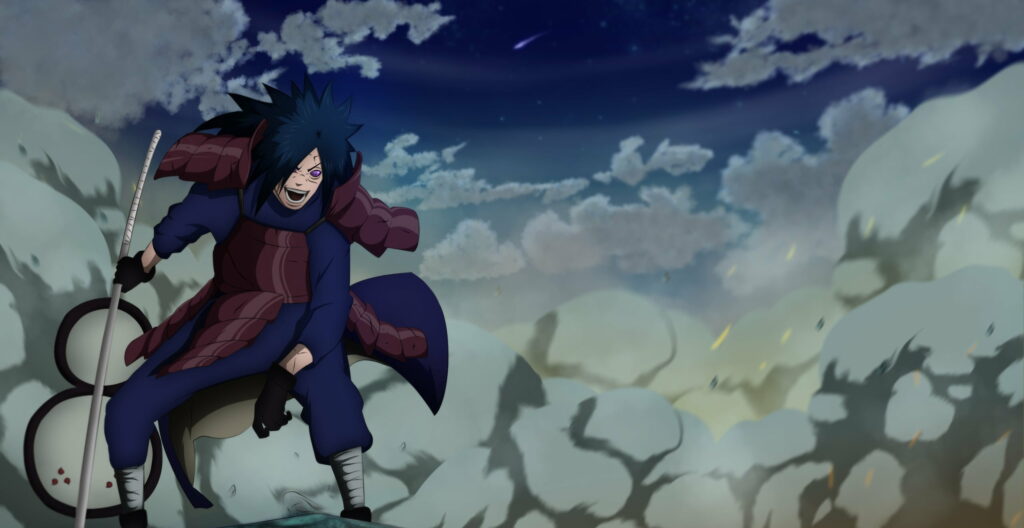 Eternal Rivalry: Madara Uchiha - A Majestic Anime Wallpaper in QHD 2K