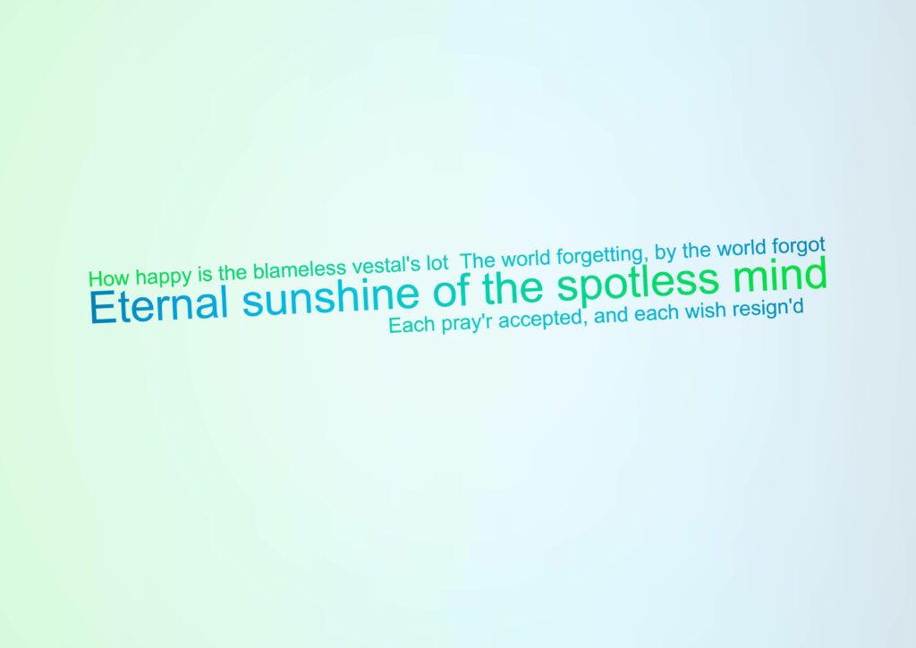 Minimalist Text Art Wallpaper Inspired by *Eternal Sunshine*
