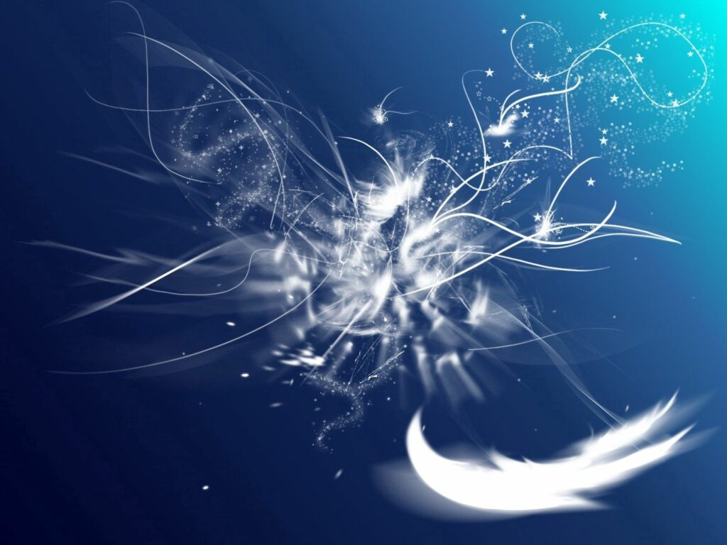 Ethereal Deep Blue Wallpaper: Intricate Light Patterns & Swirls