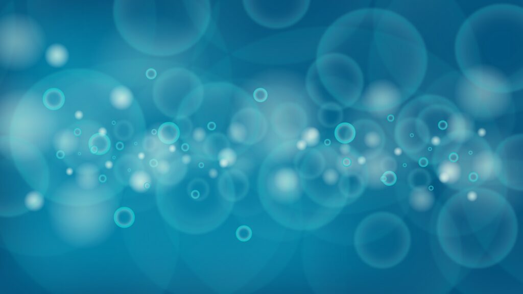 “Ethereal Blue Circles & Bubbles Wallpaper on Gradient Cyan Background”