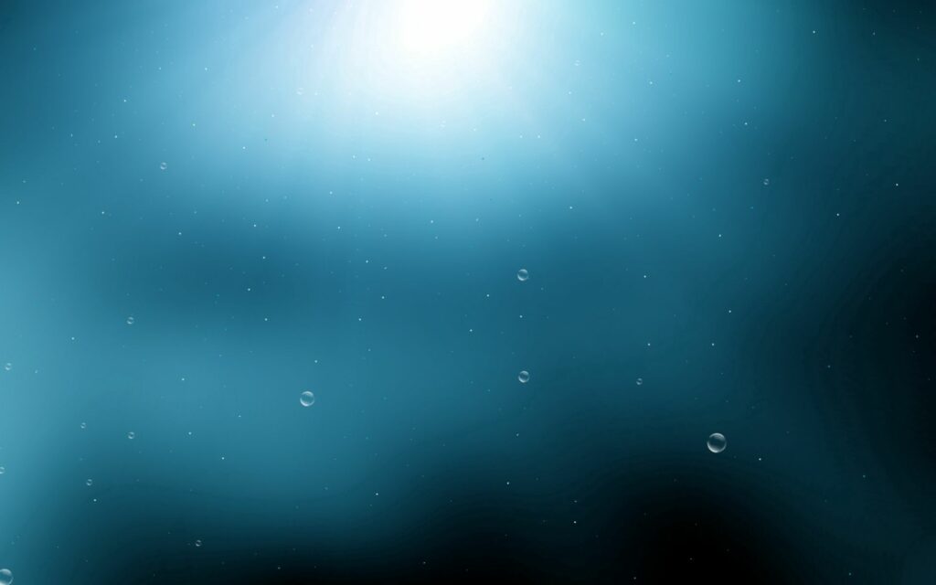 Tranquil Blue Gradient Wallpaper with Ethereal Light & Water Drops