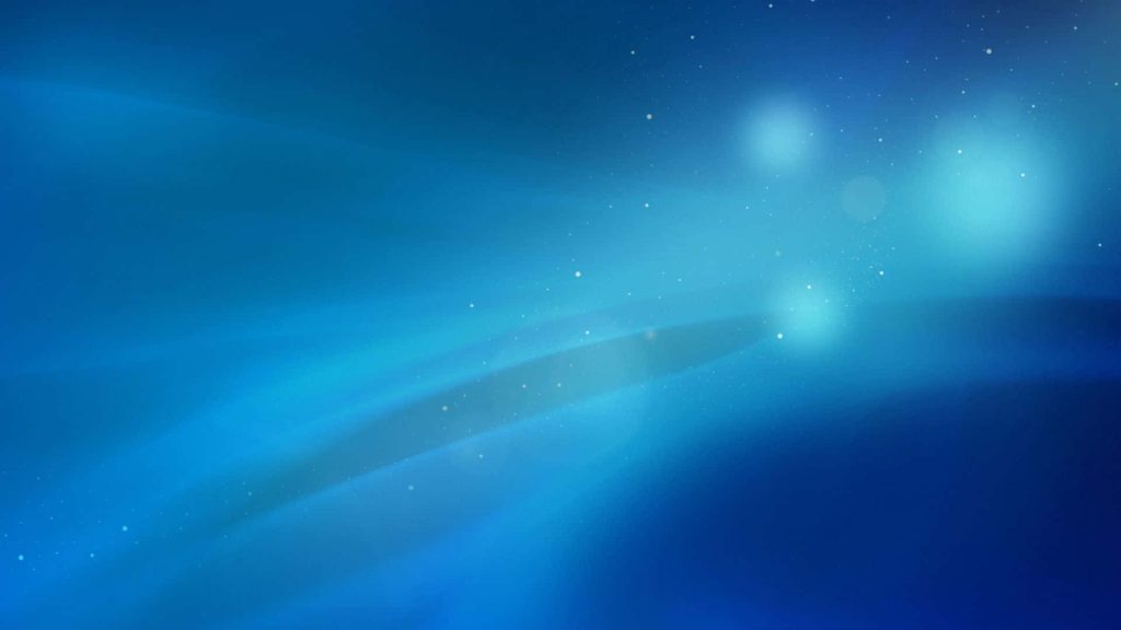 Blue abstract PC wallpaper with glowing circles and floating sparkles minimalist background