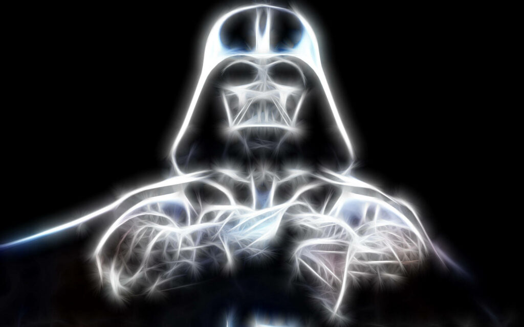 Ethereal Darth Vader Wallpaper: Glowing Art for Star Wars Fans