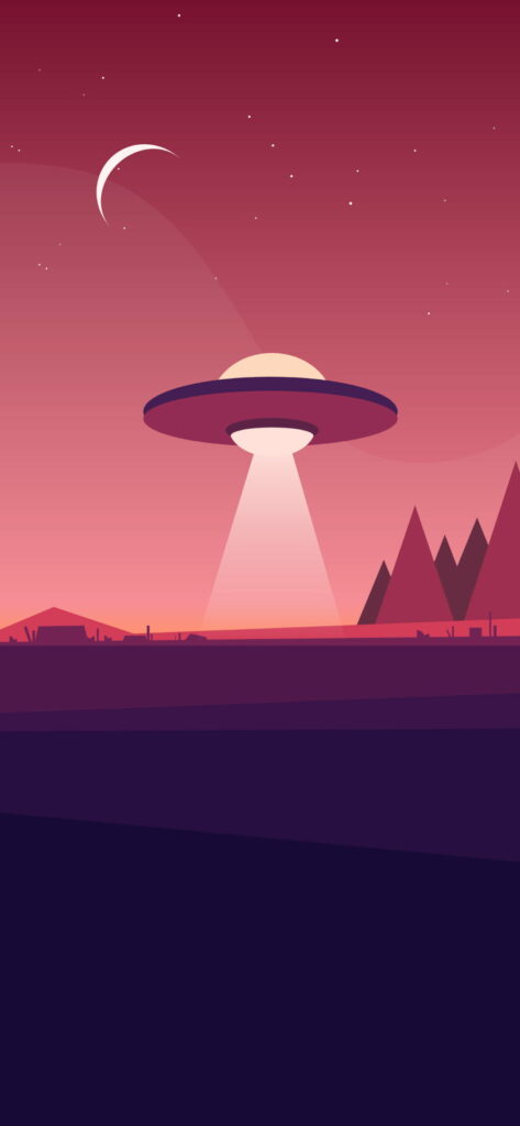 Abstract Extraterrestrial Elegance: Minimalist UFO Shapes in Static Serenity Wallpaper