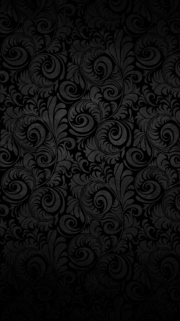 Botanical Beauty: Captivating iPhone 6 Plus Wallpaper with Elegance in Gray on a Black Canvas
