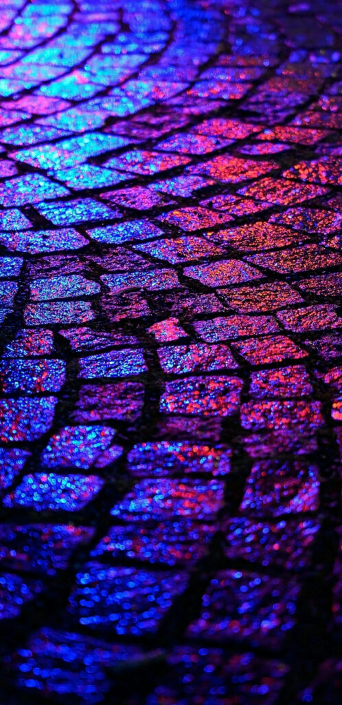 Purple Illumination: Mesmerizing Ground Bricks Through Iphone Xs Max Oled Lens Wallpaper