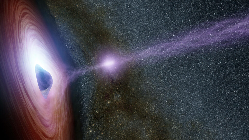 Mysterious Cosmic Deception: A Luminous Black Hole Masquerading as a Tranquil Star Cluster Wallpaper