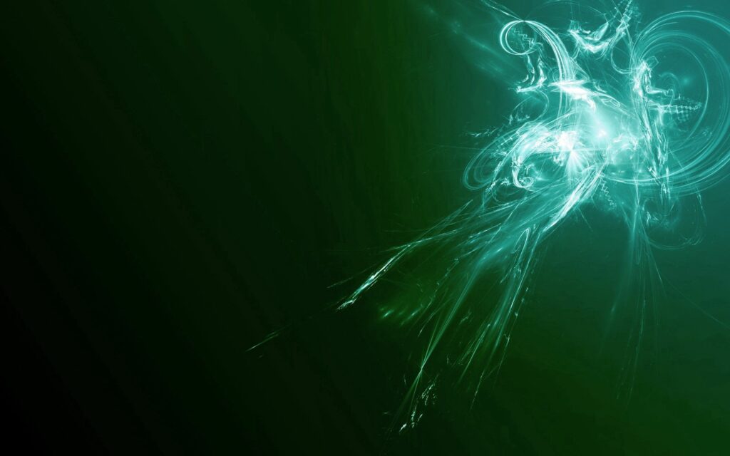 Ethereal Light Green Smoke Wallpaper on Dark Green Background