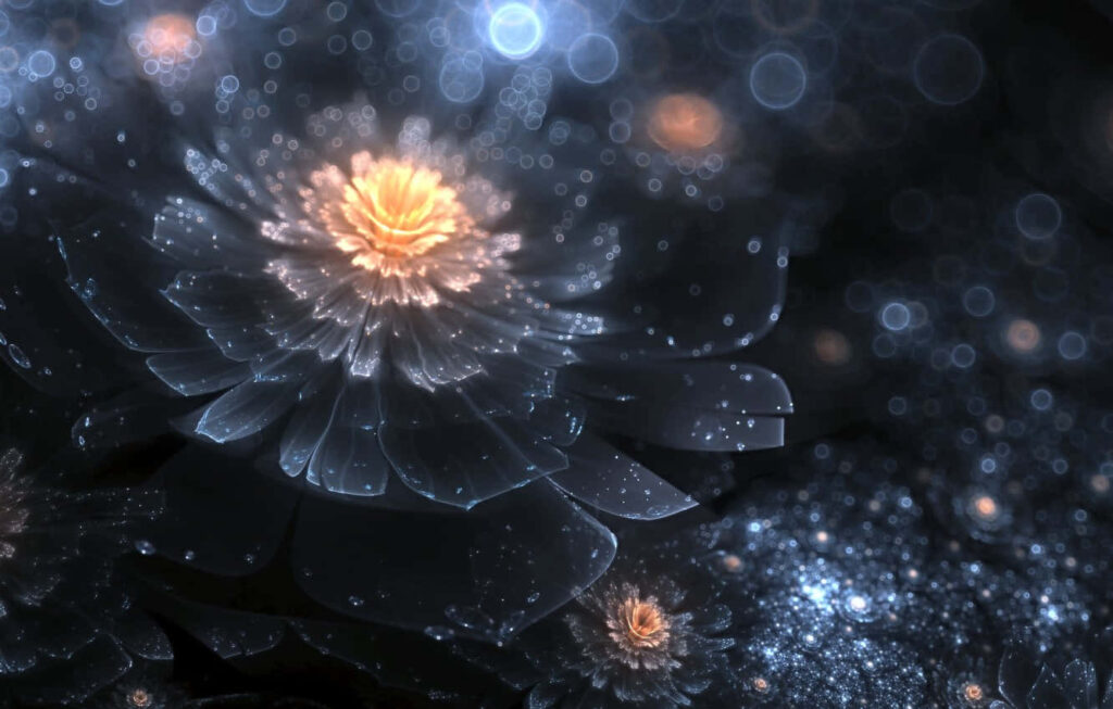 Glowing Ethereal Flower Wallpaper: Dreamy Background Serenity