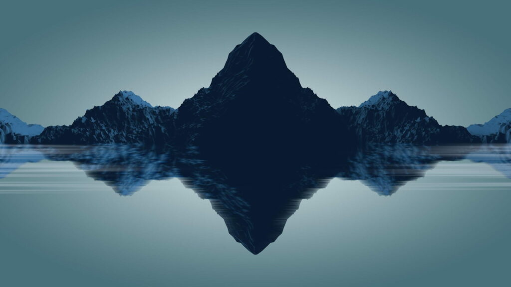 Serenity in Simplicity: A Captivating Minimalist View of Mountain Landscape Wallpaper