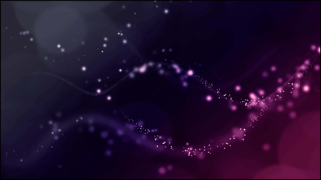 Purple abstract digital art wallpaper with glowing particle wave on deep violet background