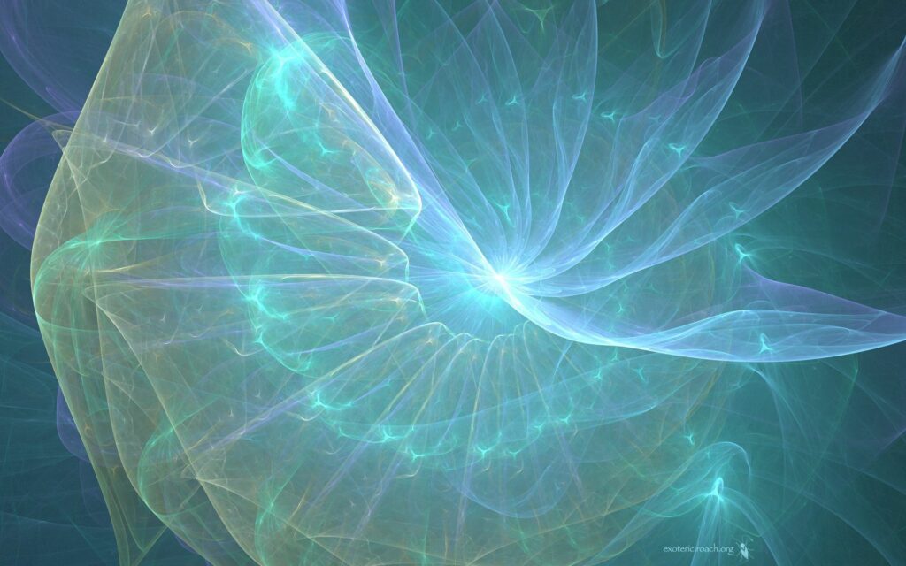 Ethereal Spiral Wallpaper: Calming Blue-Green Smoke Design 1920x1200
