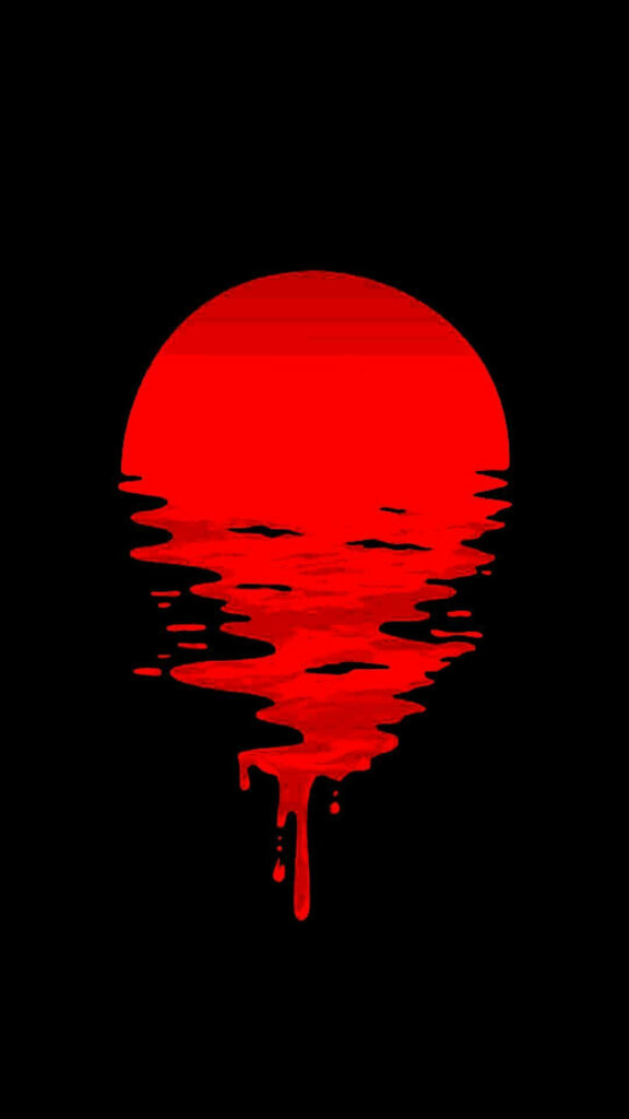 Sunset Serenade: A Mesmerizing Dive into Crimson Waves Against a Midnight Canvas Wallpaper