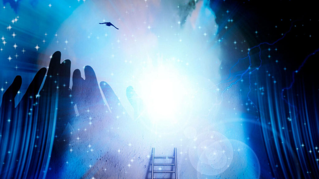 Ethereal Wallpaper: Ascend to the Spirit Realm in Starry Blue