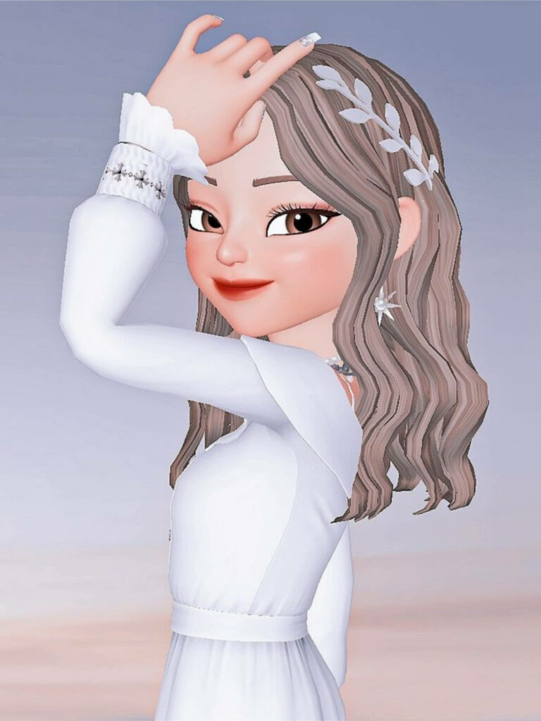 Mesmerizing Zepeto Avatar: Graceful Poses Unveiled Amidst a Captivating Gradient Canvas Wallpaper