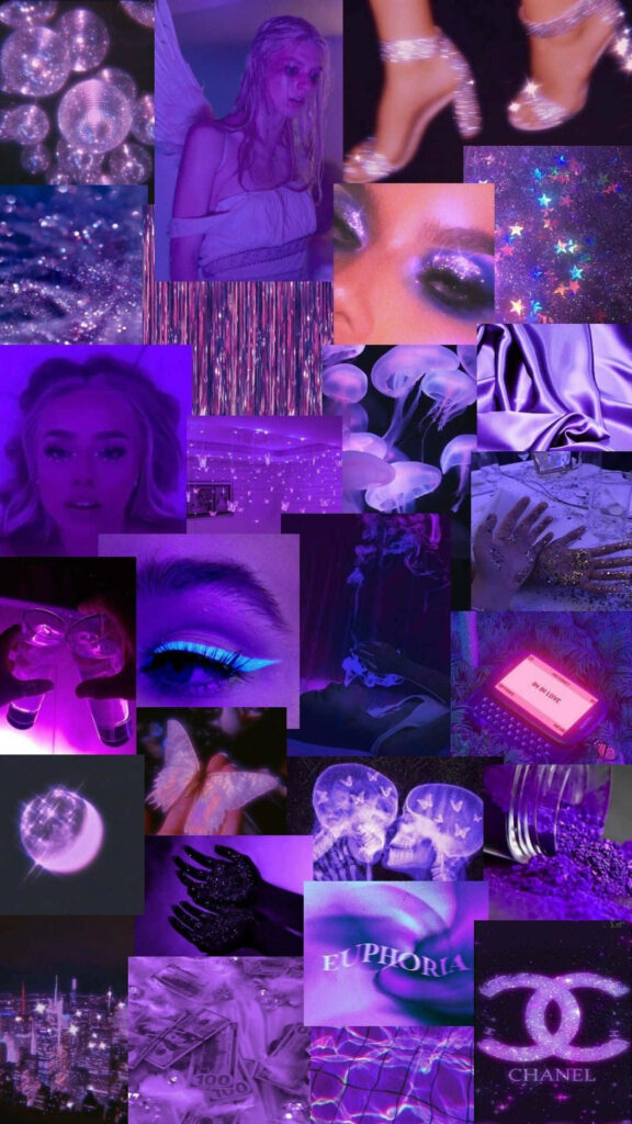 Euphoria-Inspired Aesthetic Wallpaper: Vibrant Purple Collage