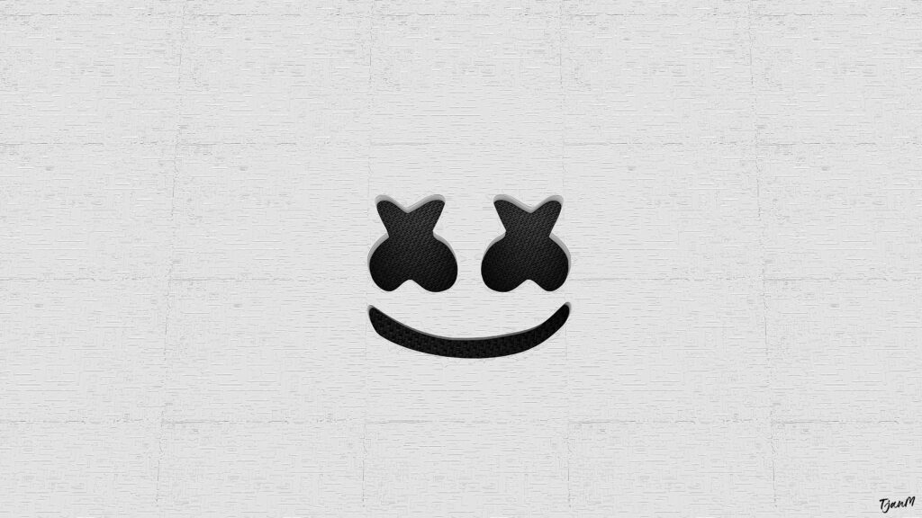 Serene Simplicity: Marshmello's Joyful Expression in a White Canvas - Mesmerizing 4K Background Image Wallpaper