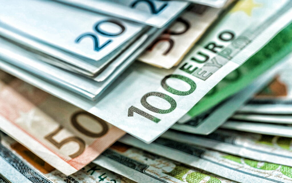 European Wealth: An Alluring Euro Banknote Backdrop Wallpaper