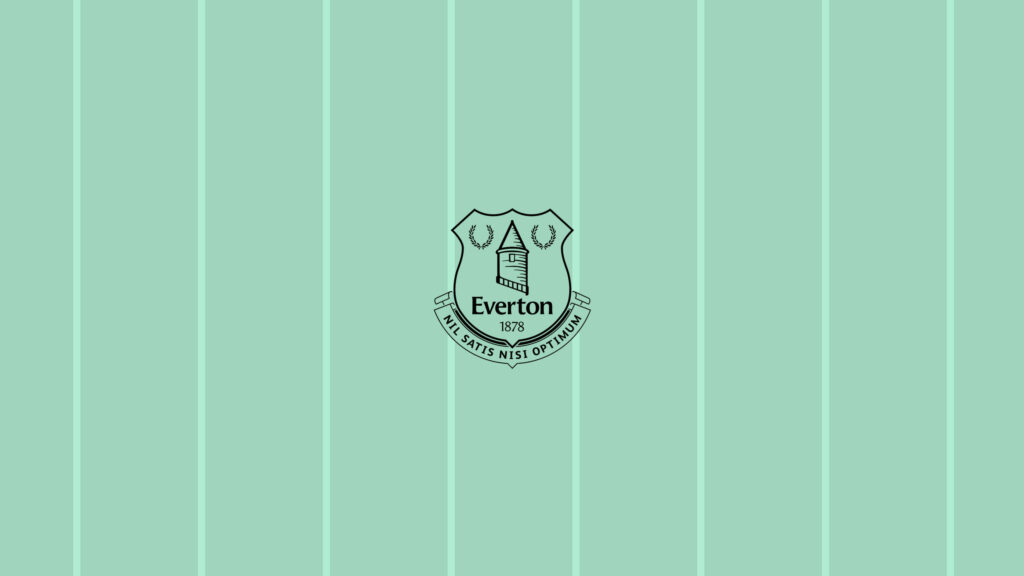 Everton FC crest on smooth green striped background modern wallpaper highlighting football club