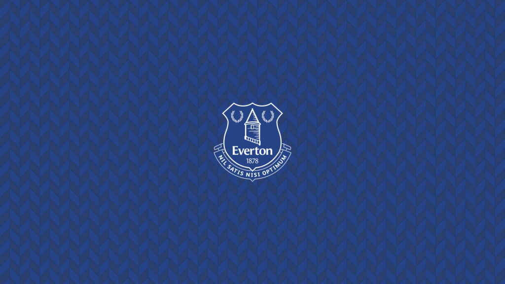 Everton FC logo white on deep blue textured wallpaper with subtle geometric pattern background