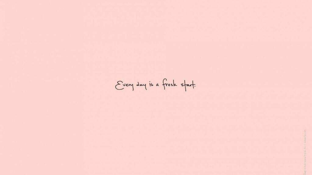 Peachy Beginnings: A Fresh Start Wallpaper with Inspiring Text