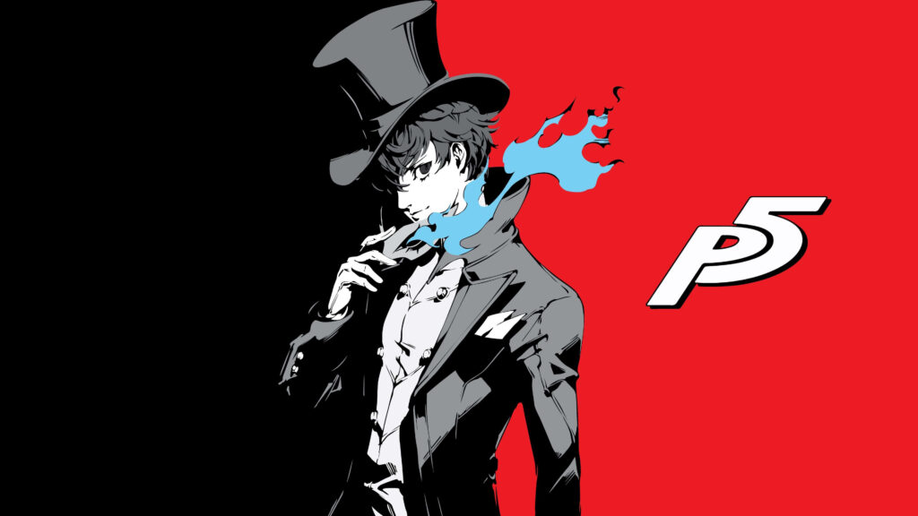 The Fiery Persona of Joker: Blue Flames Wallpaper