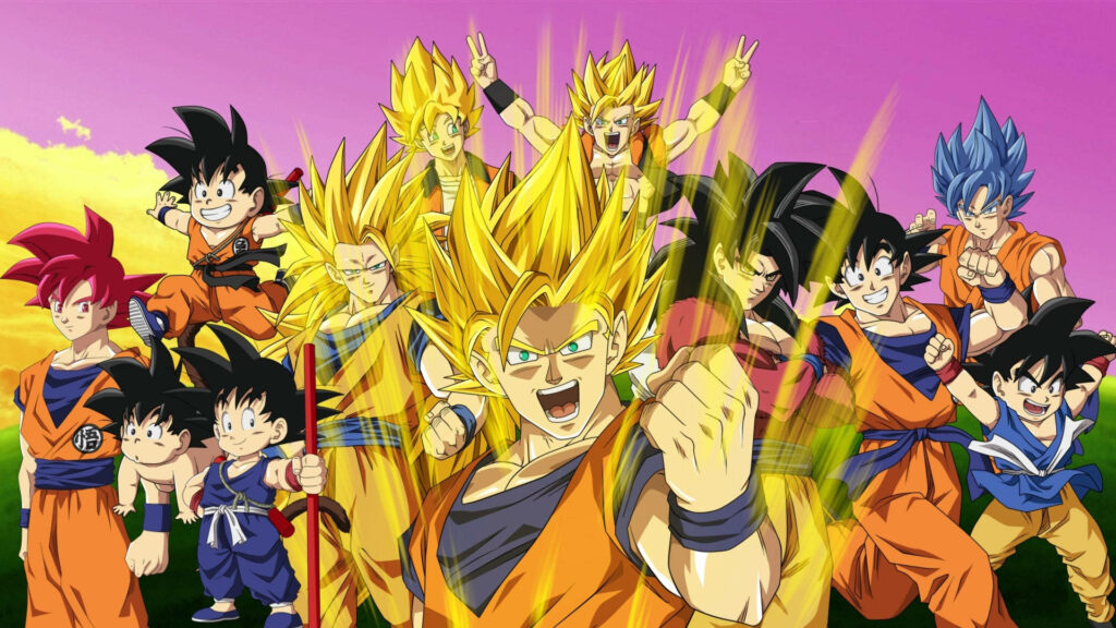 Dynamic Goku Evolution Wallpaper - 1920 x 1080 Anime Background