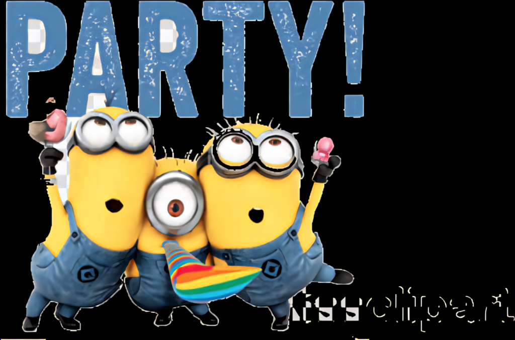 Celebration Wallpaper: Joyful Minions with Ice Cream & Party Vibes