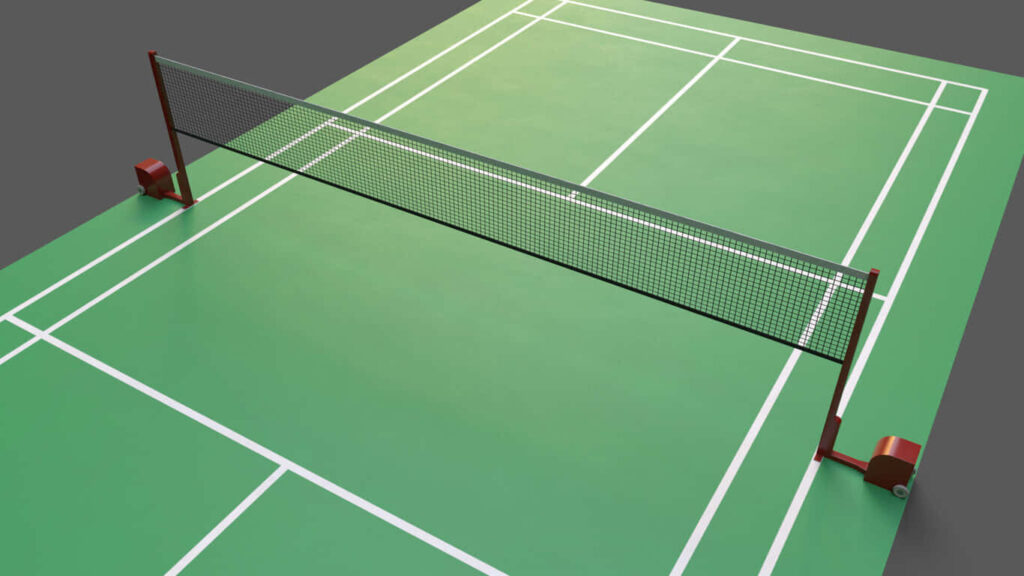 Vibrant Court: Embrace the Excitement of Badminton with this 1366x768 Background Image Wallpaper
