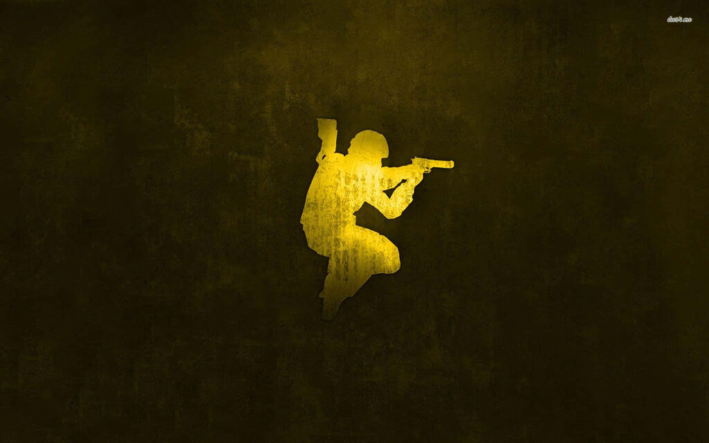 Thrilling Counterstrike Wallpaper: Silhouette of Armed Figure Background