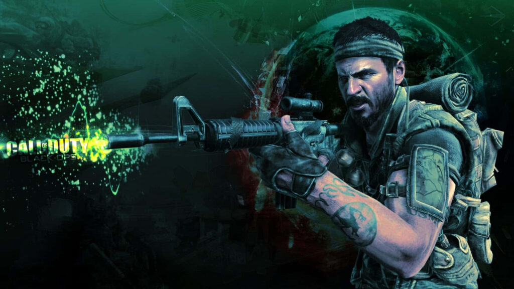Call of Duty: Black Ops 4 Soldier Wallpaper with Neon Green Accents