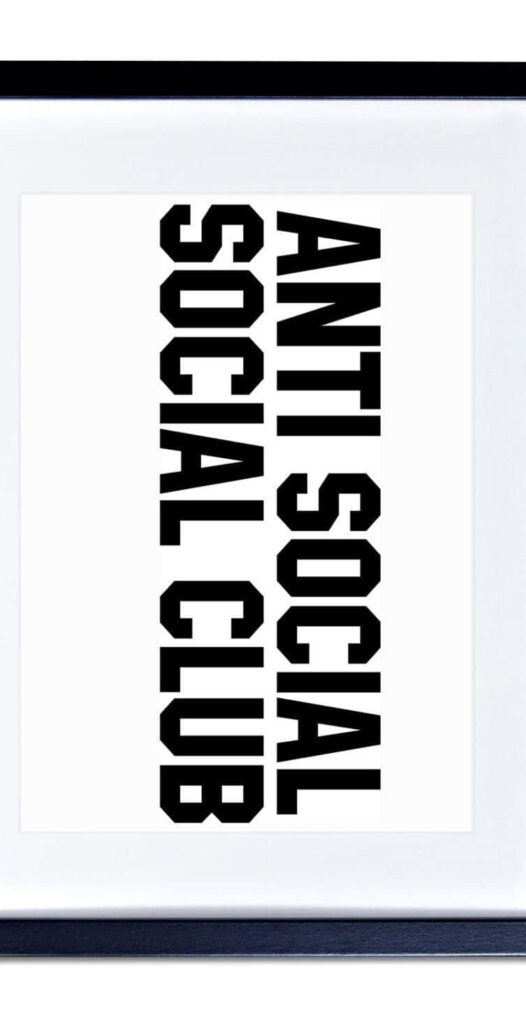 Minimalist Anti Social Social Club iPhone Wallpaper - Bold Typography