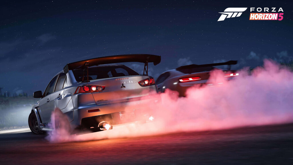 Exhilarating 4K Forza Horizon 5 Night Racing Scene Wallpaper