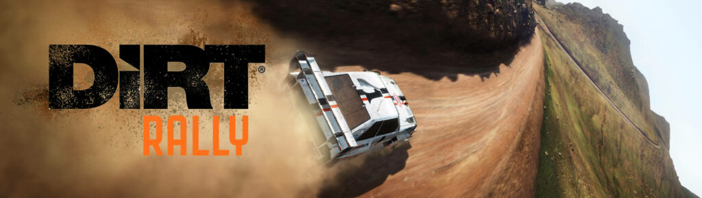 Thrilling Dirt Rally: A White Car Conquers a Treacherous Terrain in This Breathtaking Snapshot Wallpaper