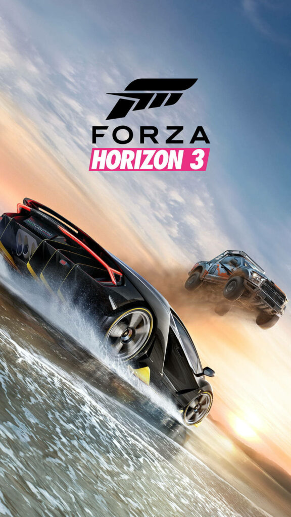 Dynamic Forza Horizon 3 iPhone Wallpaper: Lamborghini vs. Ford Racing