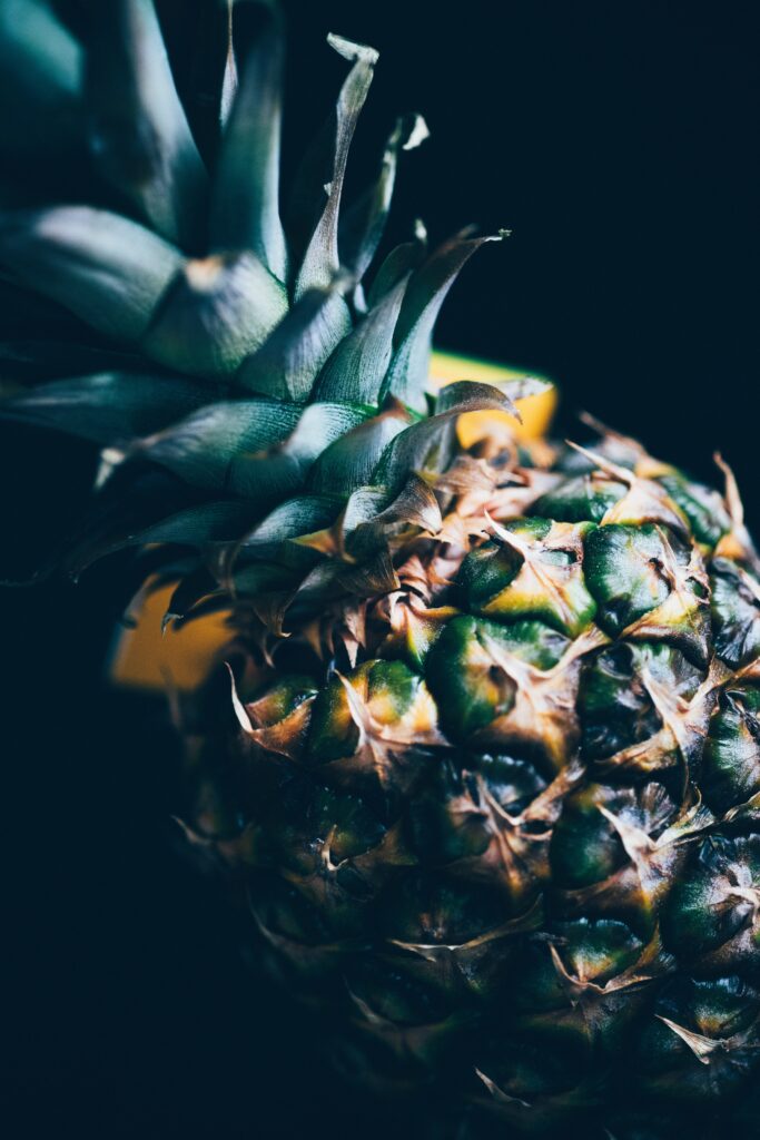 Close-Up Fresh Pineapple: Tropical Wallpaper with Textured Skin