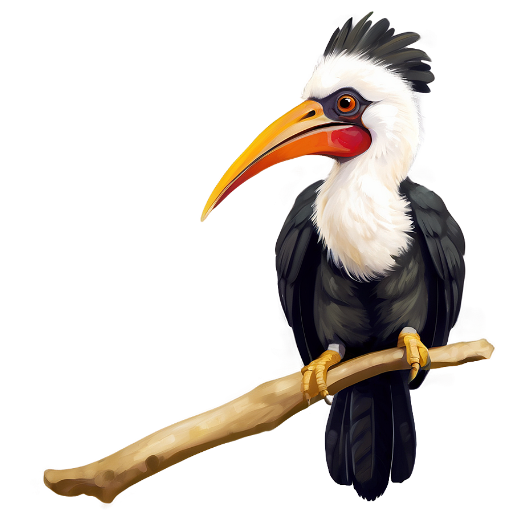 Vibrant Hornbill Bird Wallpaper: Exotic Colors on Neutral Background