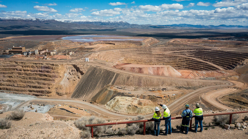 Stunning Nevada Gold Mines Wallpaper: Open-Pit Operations & Mountains
