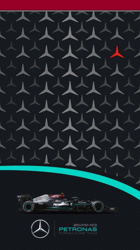 Petronas Formula One Race Car with Red Arrow on Stylish Starry Background Wallpaper