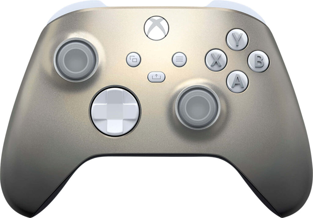 Silver Xbox Controller on a White Background Wallpaper