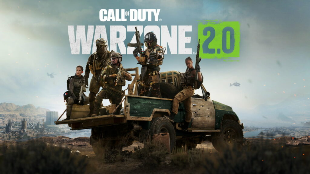 Call of Duty Warzone 2.0: Elite Squad Ready for Combat in Desert Environment Wallpaper