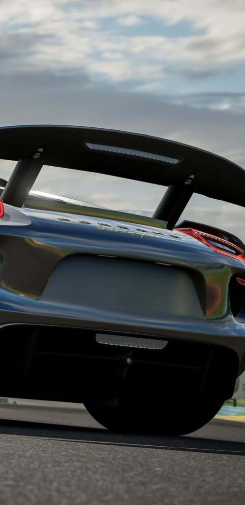 Forza Motorsport 7 Wallpaper: High-def Racing Car Rear View with Spoiler