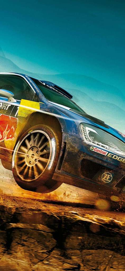 Intense Dirt Rally Car Racing Wallpaper: Speeding Through Dirt Track Action