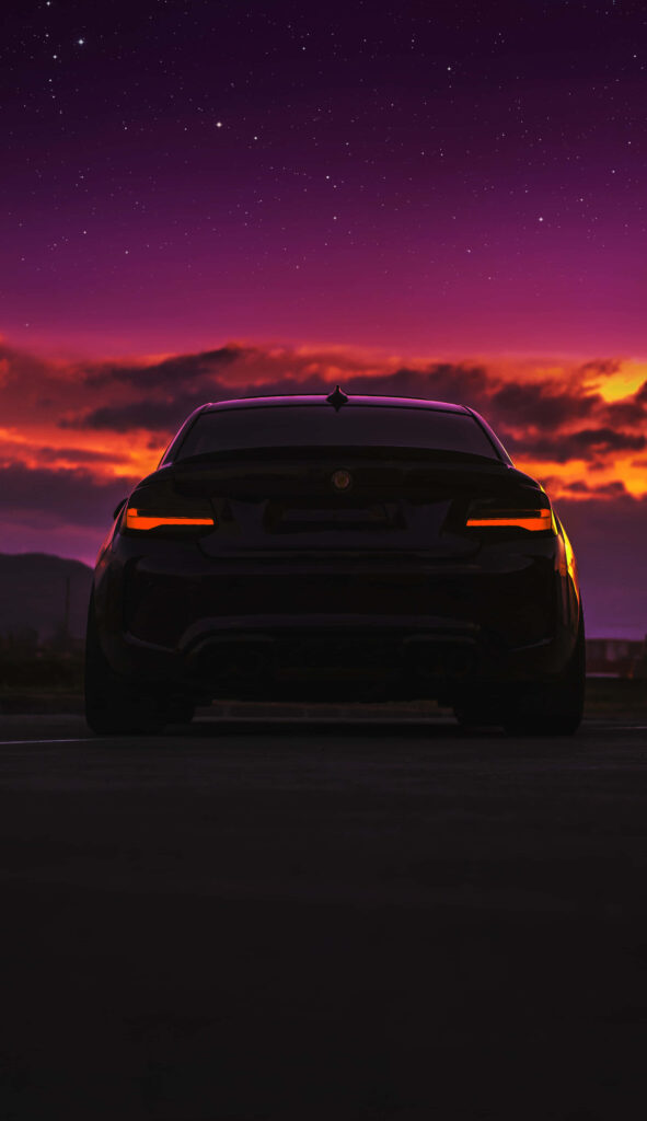 Sunset and BMW M Series Car Background Wallpaper