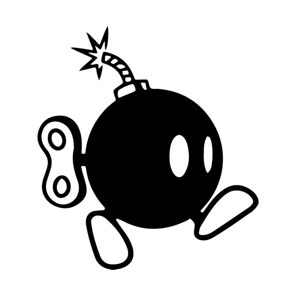 Exploding Bob-omb cartoon wallpaper ready to detonate popular video game background image