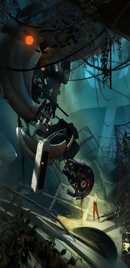 GLaDOS in Abandoned Aperture Science - Portal 2 Wallpaper Background