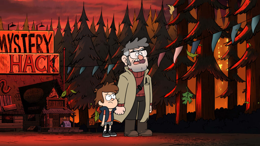Gravity Falls Wallpaper: Dipper & Mabel Explore the Eerie Forest