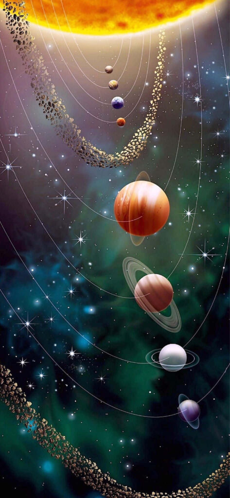 Explore the Universe with Zedge's Solar System Wallpaper for Apple iPhone X